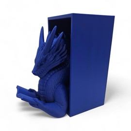 Dragon Reading Bookend – Booknook Bookshelf Insert | Decorative Fantasy Dragon Figurine | Unique Home Decor for Book Lovers | Medieval Book Nook Display | 3D Printed Shelf Accent