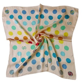 Traziewell Silk Bandana Hair Neck Scarf Square Scarves Cool Silk Feel White Ladies Handbag Multiuse Scarfs for Women Lightweight 5226