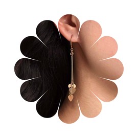 Cimenexe Bohemian Heart Earrings Dangle Gold Heart Tassel Chain Drop Earrings Long Heart Hook Earrings Minimalist Heart Chain Earrings Jewellery for Women and Girls Gifts, Zinc, No Gemstone