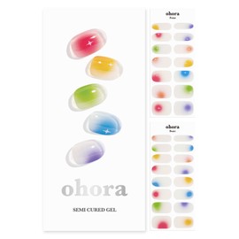 ohora Semi Cured Gel Nail Strips (N Crush on you) - Works with Any Nail Lamps, Salon-Quality, Long Lasting, Easy to Apply & Remove - Includes 2 Prep Pads, Nail File & Wooden Stick