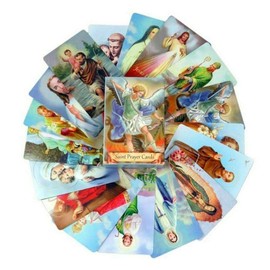 Pack of 54 Assorted Holy Cards with Catholic Saints and Prayers | Believers Corner