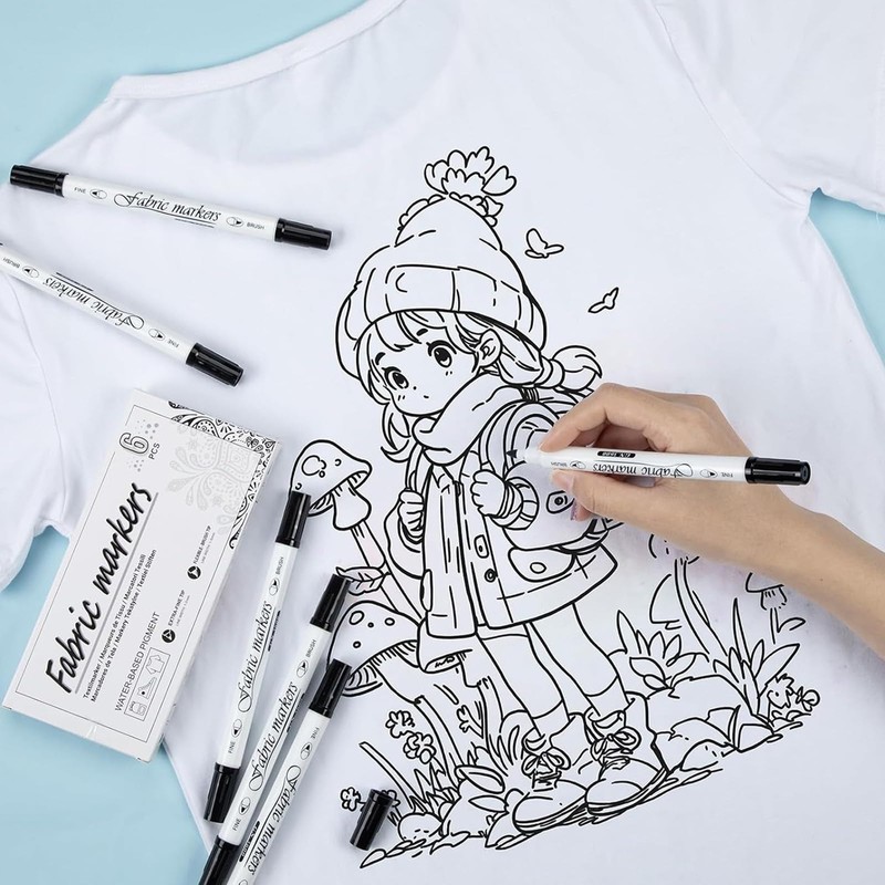 Nurila Set of 4 Textile Pens Machine Washable Black Textile