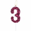 Leopard Print 3rd Birthday Candles & Decorations - Cheetah &