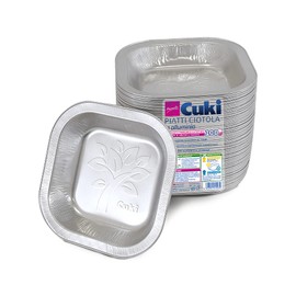 Cuki Aluminium Plate Bowl, Durable and Endlessly Recyclable, Size 18.05 x 18.05 cm, Pack of 100