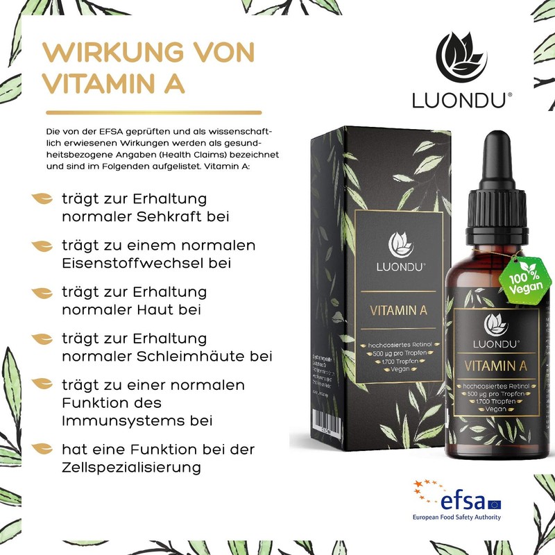 Luondu Vitamin A Drops High Dose 5000 IU 1500 μg