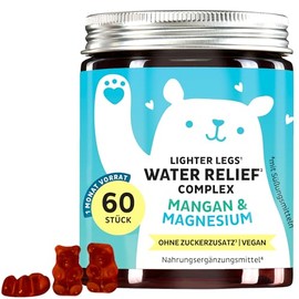 Bears with Benefits Entw?sserung Gummib?rchen - Vitamin C, Magnesium, Mangan & Brennnessel-Extrakt - Elektrolytgleichgewicht & leichte Beine - 60 Stck - Vegan - Ohne Zuckerzusatz - Bears with Benefits