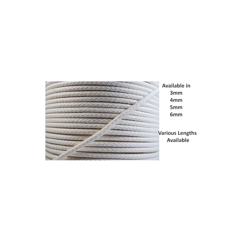 Cotton Piping Cord - Natural - Netted, Pre-Shrunk - for