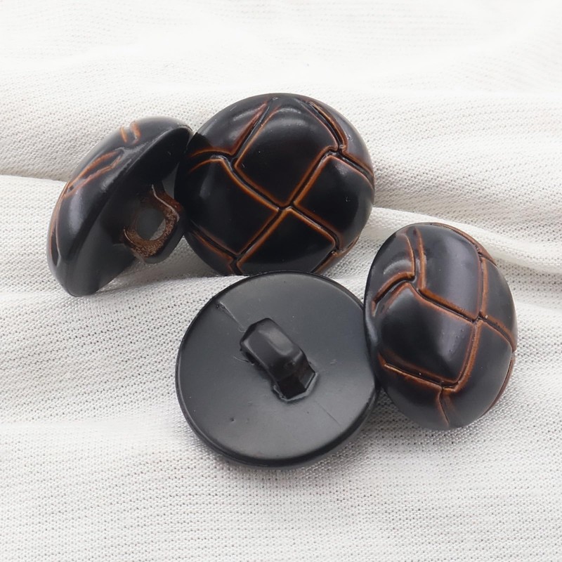 12 PCS 18 mm Brown Plastic Buttons for Sewing and