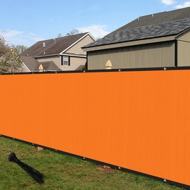 ECOOPTS 13'x6' Orange Privacy Fence Screen Windscreen with Copper Grommets, fit for Commercial Fence and Residential Garden Outdoor Living 260GSM 90% UV Blockage, Cable Zip Ties Included