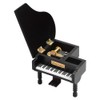 Grand Piano Shaped Windup Wooded Music Box with Small Stool