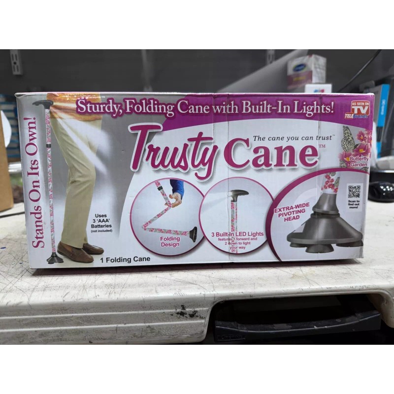Telebrands Trusty Cane, Stands On Its Own, Folding Cane w/