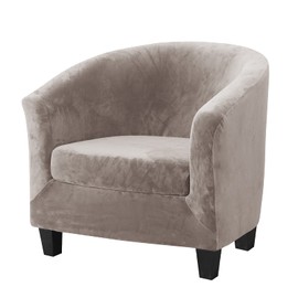 Mingfuxin Velvet Chair Covers for Tubs, Upgraded 2 in 1 Stretch Armchair Sofa Slipcover with Cushion Cover, Non-Slip Club Bucket Chairs, Sofa Couch Covers, Slipcovers