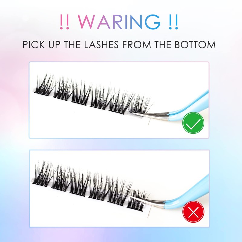 LANKIZ DIY Eyelash Extensions, Individual Eyelash Extensions, 120 Clusters, Soft