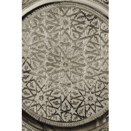 Oriental Round Tray Made of Brass Mehdia 30 cm Decorative Silver Moroccan Tea Tray in Silver Oriental Copper Tray Silver Oriental Decoration on the Set Table