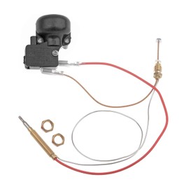 Sensor de termopar para calentador de patio al aire libre e interruptor de punta, con tuercas de conexión de extremo M8 x 1, rosca de cabeza de termopar M6 x 0.75 y 2 tuercas de tornillo, cable