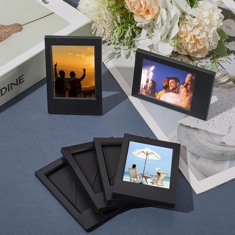 SOFPLATE 6 Pack 2X3 Inch Black Plastic Picture Frame Mini
