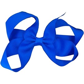 Topkids Accessories 12cm Ribbon Hair Bows Hair Clip Hair Bows for Girls Hair Clips Women Girls Hair Clips Girls Hair Accessories Hair Bows Clips Crocodile Clips Hair Bows (Royal Blue)