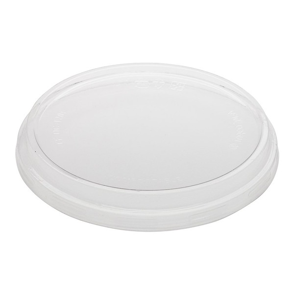 Restaurantware LIDS ONLY: Basic Nature To Go Container Lids 50 Plastic Condiment Cup Lids - Pair With Deli Containers Flat Lids Clear PLA Plastic Portion Cup Lids For Takeaway Orders