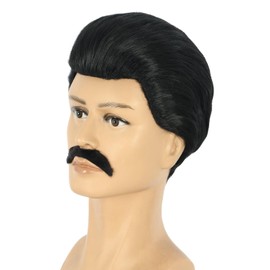 Adult Short Mens Black 70s80s Rocker Wig Anime Wig