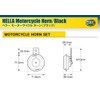 HELLA 012588011 Motorcycle Series Black 12V Disc Horn Kit (Universal