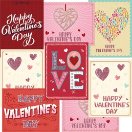Fancy Land Glitter Valentines Cards with Envelopes 24 Pack Vintage Valentine Greeting Cards Blank Inside Kids Adults Valentine’s Day Party Supplies