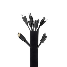Wonder Care Soft Neoprene Cable Sleeve Wrap Cover Management Cable Wire Hood System with Zipper for TV Computer Office Home (Black, 39"-40") - 1 Pack