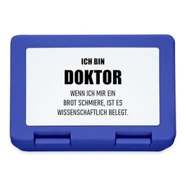 Spreadshirt Ich Bin Doktor Lustiger Spruch Geschenk Promotion Brotdose Lunchbox, One size, Royalblau