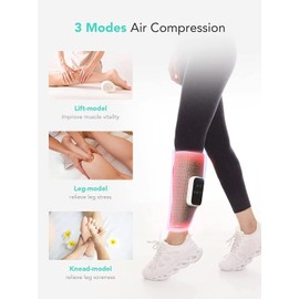 Asinhe Leg Massager with Heat and Air Pressure, 2600mAh Rechargeable Battery, Digital Display, Adjustable Wraps for Calf & Thigh Comfort at Home, Office or Travel Use A Pair