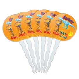 Dinosaur Train Buddy T-Rex 40 Feet Long Cupcake Picks Toppers Decoration Set of 6