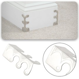 LT Easiyl 12Pcs Metal Corner Protectors Baseboard with Screws for Furniture Living Room Office and Jewelry Gift Boxes Packaging 4.8x2.9x2.1cm White Nickel