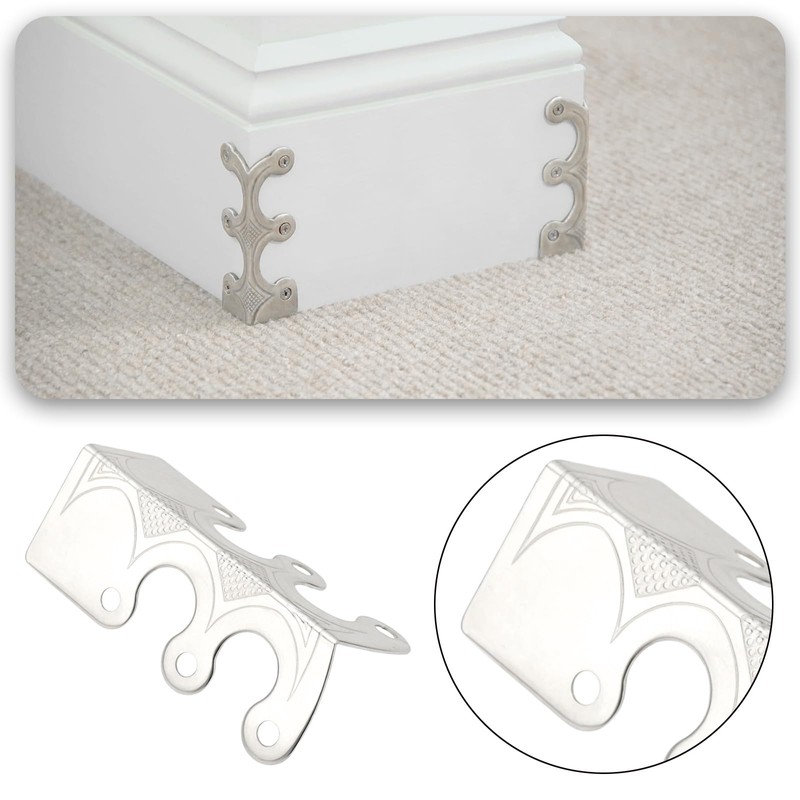 LT Easiyl 12Pcs Metal Corner Protectors Baseboard with Screws for