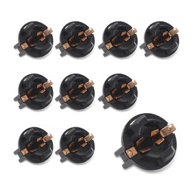 Prywog 10 PCS Car Instrument Indicator Lamp Holder, Insulated Waterproof Housing License Plate Reading Light Twist Lock Socket, Plug and Play Plug Wiring Harness Connector, Universal for Cars (Black)