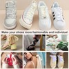 WEGOODZF Flat Satin Ribbon Shoelaces: 2 Pairs of 2CM Wide
