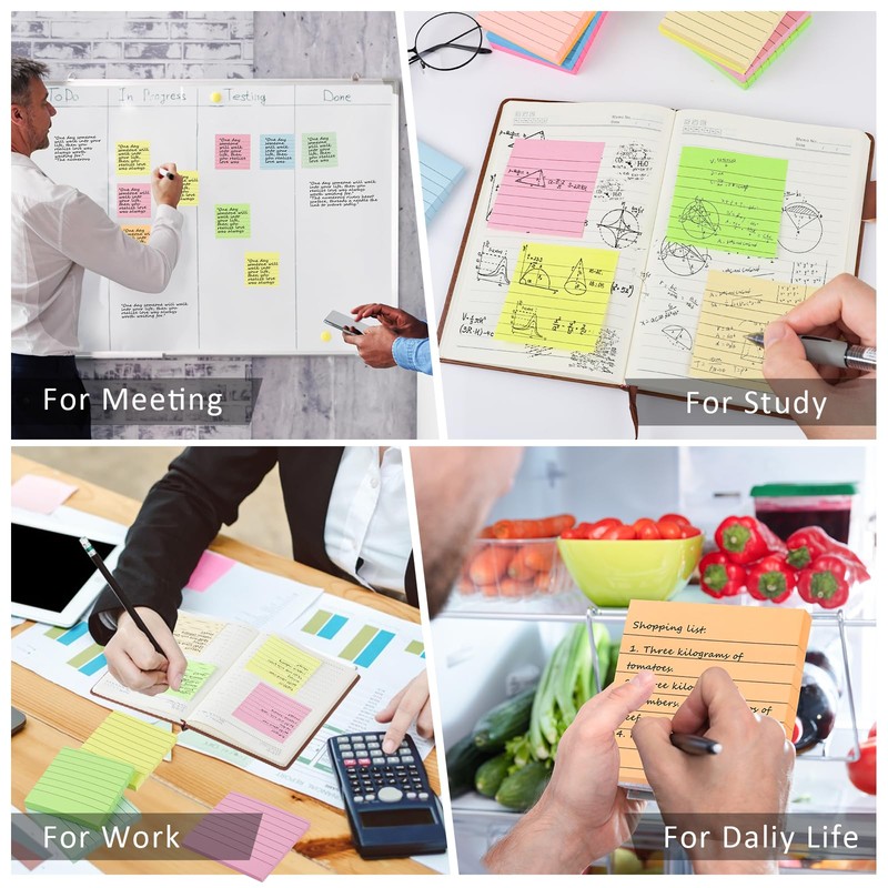 SACATR 30 Pads Lined Sticky Notes, Sticky Note Pads 3x3