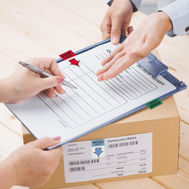 500pcs Sign Here Post It Flags, 10 Sets Post It