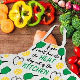 CENWA Pickleball Player Gift Pickleball Apron With Pockets Stay Out Of The Kitchen Adjustable Apron For Pickleball Lover (handle the HEAT APRON)