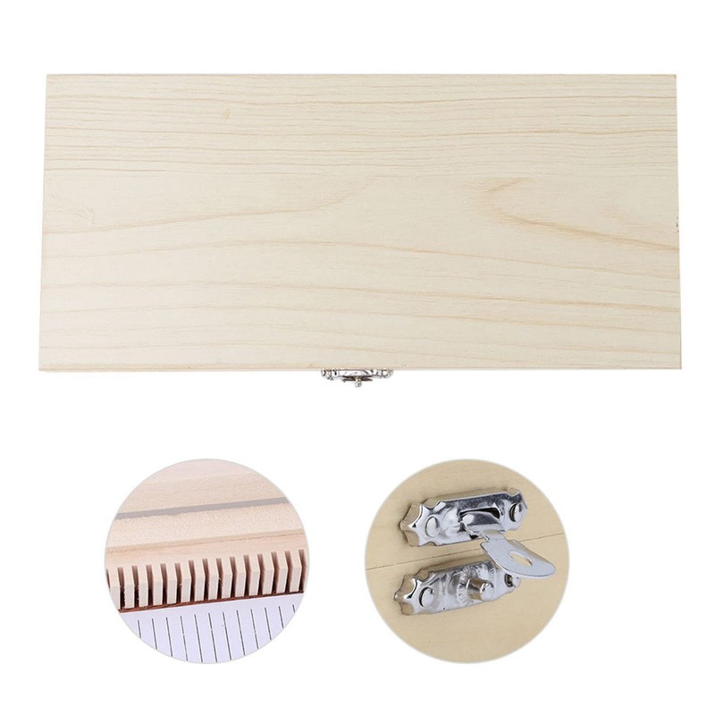 Microscope Slide Storage Box, Wooden Microslide Box, Holds 50 Place