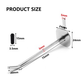 Ericrise 20 Pieces Perforated Wall Hooks, Pegboard Hooks, Tool Wall Hooks, Single Hooks, Pegboard Hooks for Perforated Wall, Perforated Wall Accessories, Hooks for Display Board, Supermarket Shelves,