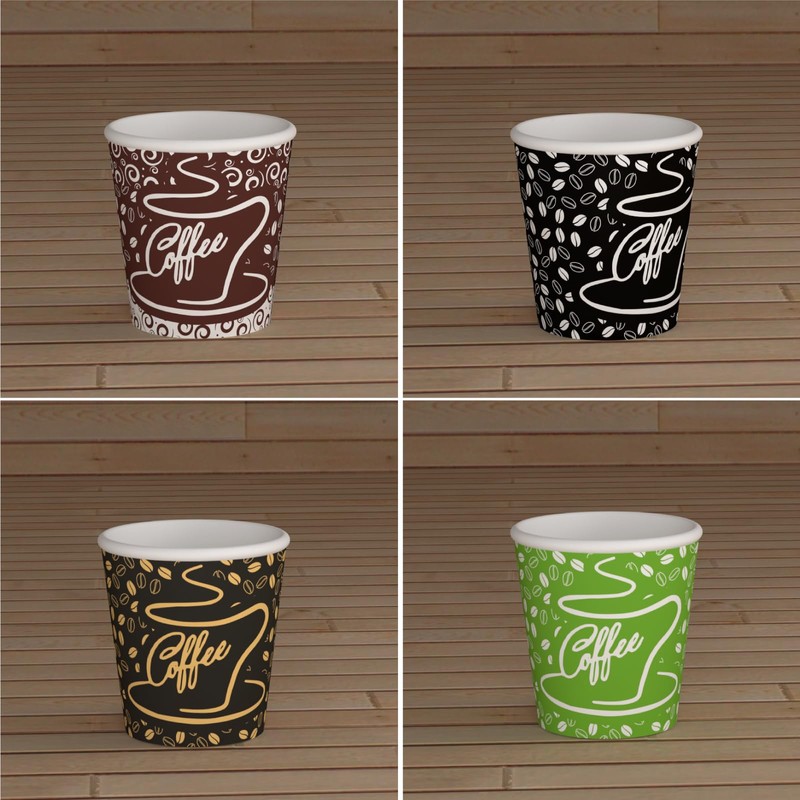 200 Paper Coffee Cups 65 ml CoffeeCUP Mix Environmentally Friendly