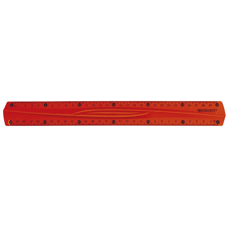 Westcott E-10222 00 30 cm Flexible Ruler - Assorted Colours,red