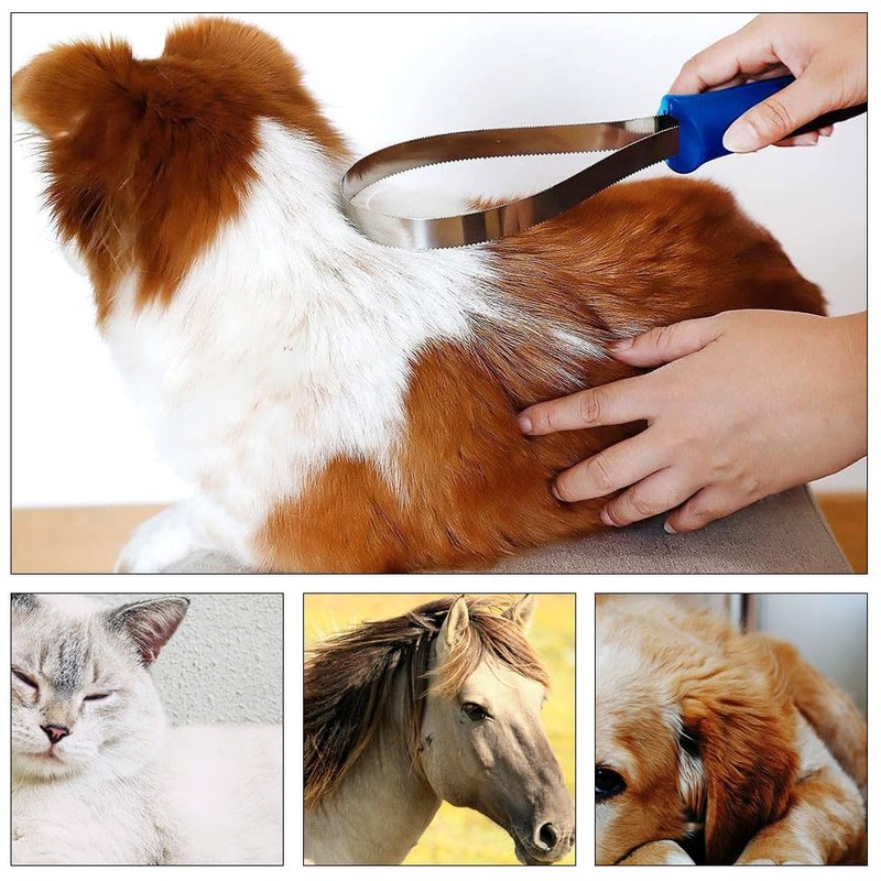HYMUUNI Dual-Sided Shedding Blade Dual-Sided Dog Shedding Blade Dog Deshedding