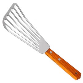 E-SideStep 11 Inch Stainless Steel Wood Handle Fish Spatula