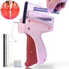 FOGESION Quick Fixer Micro Stitch Gun for Clothes, 6 Needles, 2000 Black and White Fasteners, Tagging, Sewing, and Hemming Tool, Fine Quilting Kit, Price Tag, Speedy Sticky Versatile Handheld