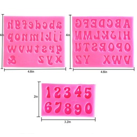 Letters Molds and Numbers Molds, Silicone Fondant Mold Chocolate Molds, 0-9 Number and 26 Letters Silicone Molds for Baking Desserts and Cake Decoration (3 pack)