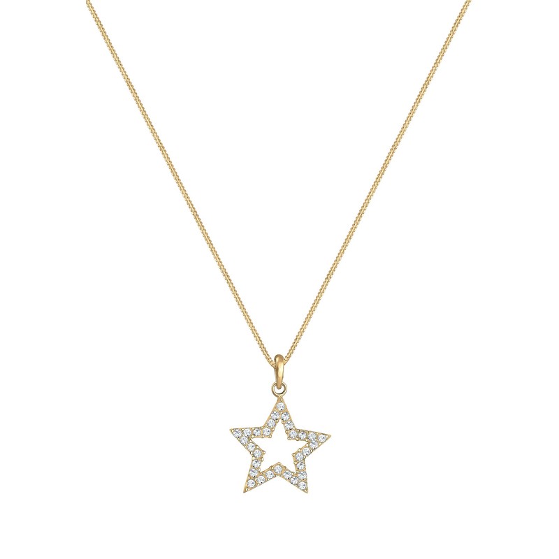 Elli Women's Star Pendant Necklace Astro with Crystals in 925