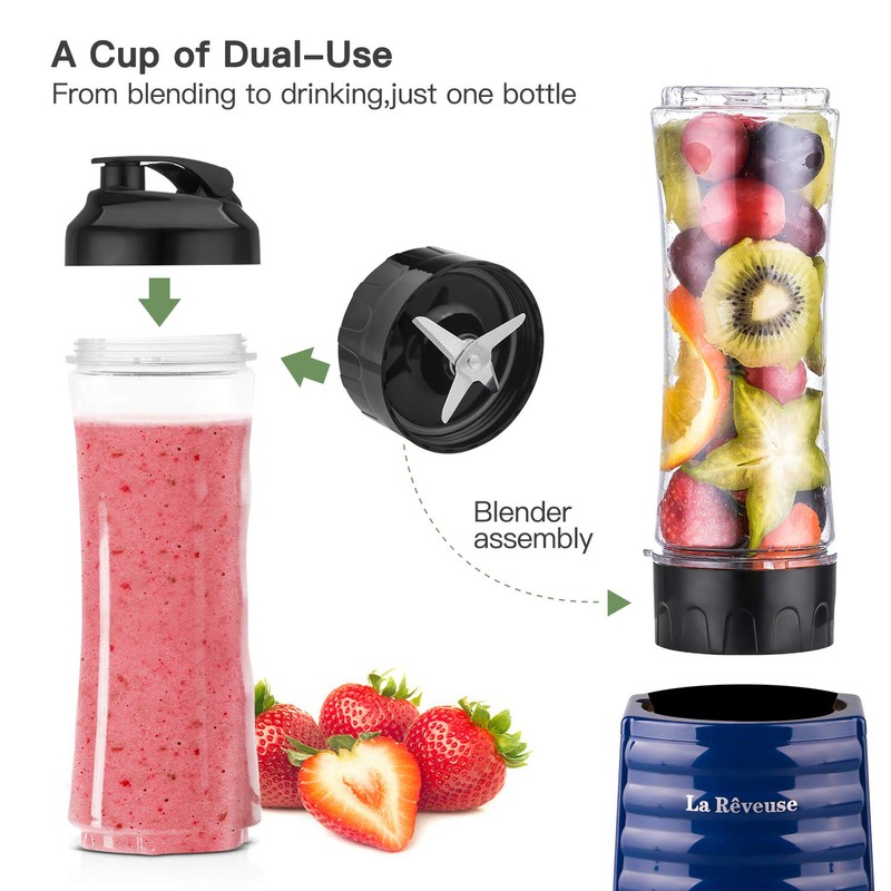 La Reveuse Smoothies Blender Personal Size 300 Watts with 18