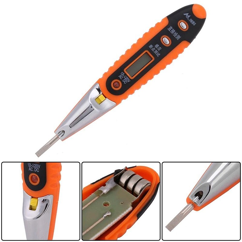 Contact Voltage Tester, Digital Electrical Voltage Tester 12-220 V AC/DC