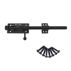 Sliding Bolt Gate Latch 304 Stainless Steel Barrel Bolt Heavy Duty Door Security Lock Thickened Door Bolt Hardware with Mounting Screws for Barn Fence Shed Cellar 25 cm