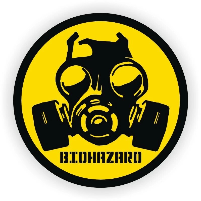 Unbranded/Generic 3pack Biohazard Gas Mask Symbol Hard Hat Stickers Safety