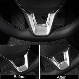 Bling Crystal Car Interior Steering Wheel Decals U Shape Cover Trim Stickers Compatible for Honda Accord Sedan Touring Sport EX EX-L LX 10th 2018 2019 2020 2021
